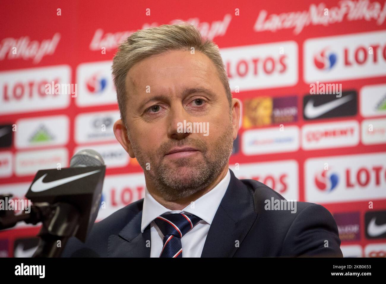 New coach of the Poland national football team Jerzy Brzeczek during a