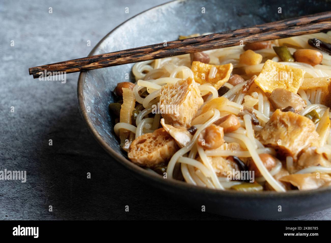 Chinese rice noodle soup called luo si rice noodles, specialty of