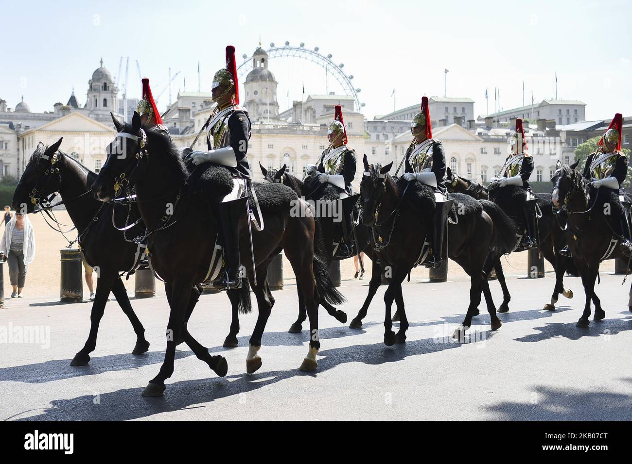 Queen's Life Horse Guards are pictured in London on July 25, 2018