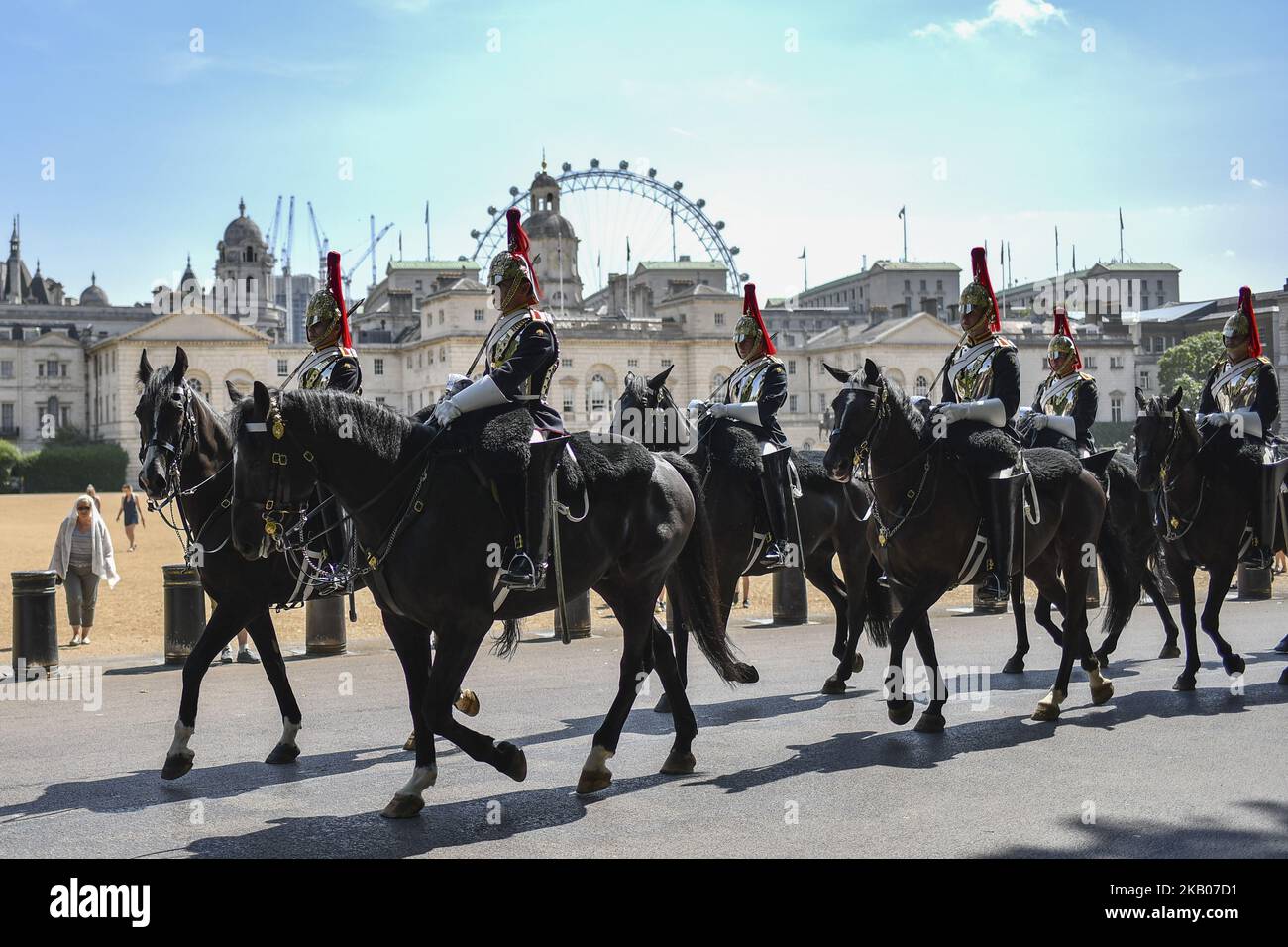 Queen's Life Horse Guards are pictured in London on July 25, 2018
