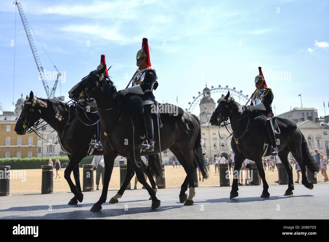 Queen's Life Horse Guards are pictured in London on July 25, 2018