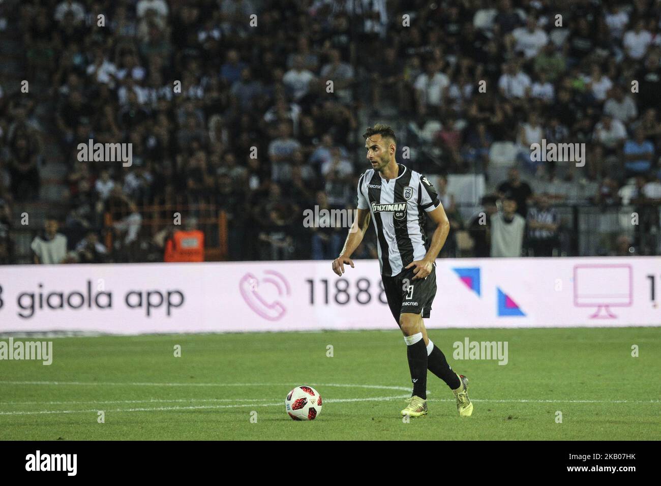 Aleksandar Prijovic of PAOK during Champions League second qualifying round first leg football match between PAOK FC and FC Basel, at the Toumba stadium in Thessaloniki, Greece on July 24, 2018. PAOK won 2-1. PAOK Salonika scorers: José Cañas (32'), Aleksandar Prijovic (80'). FC Basel scorers: Albian Ajeti (82') Stock Photo