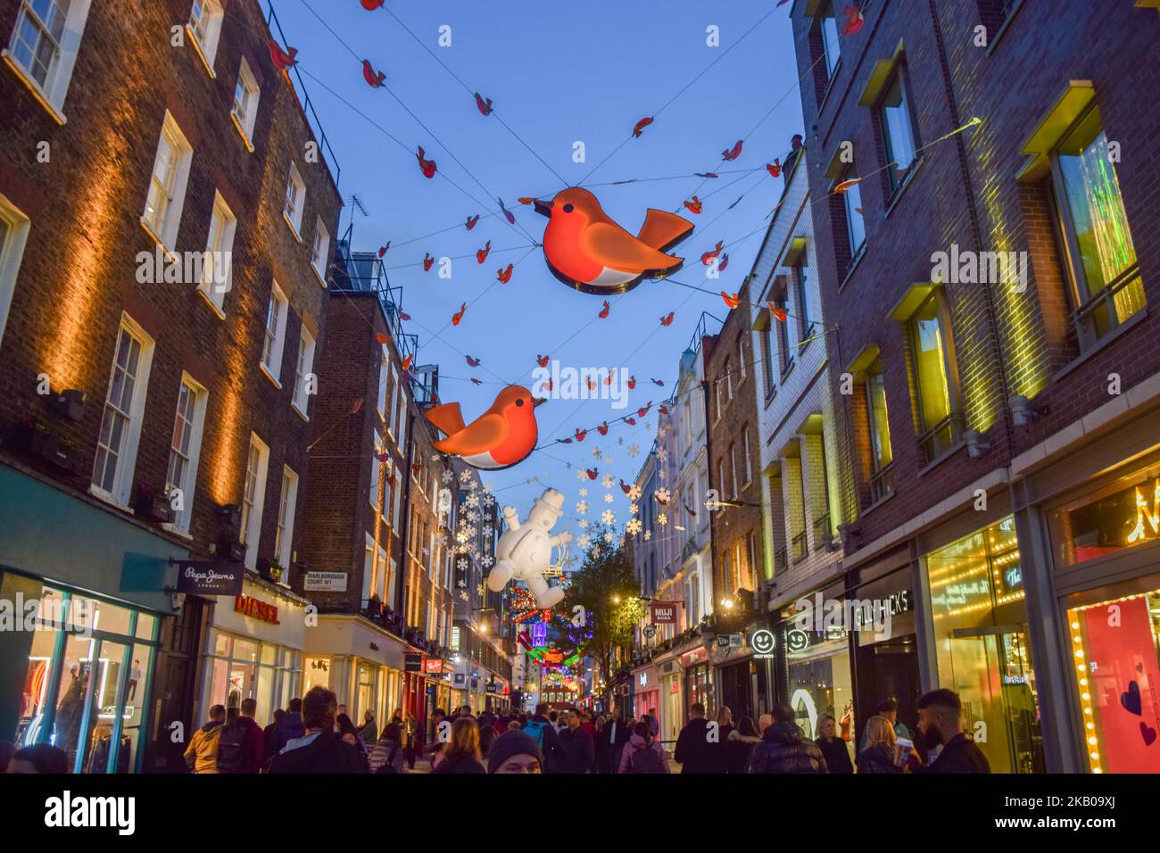 London, UK. 3rd November 2022. Christmas decorations in London's iconic Carnaby Street. Credit: Vuk Valcic/Alamy Live News Stock Photo