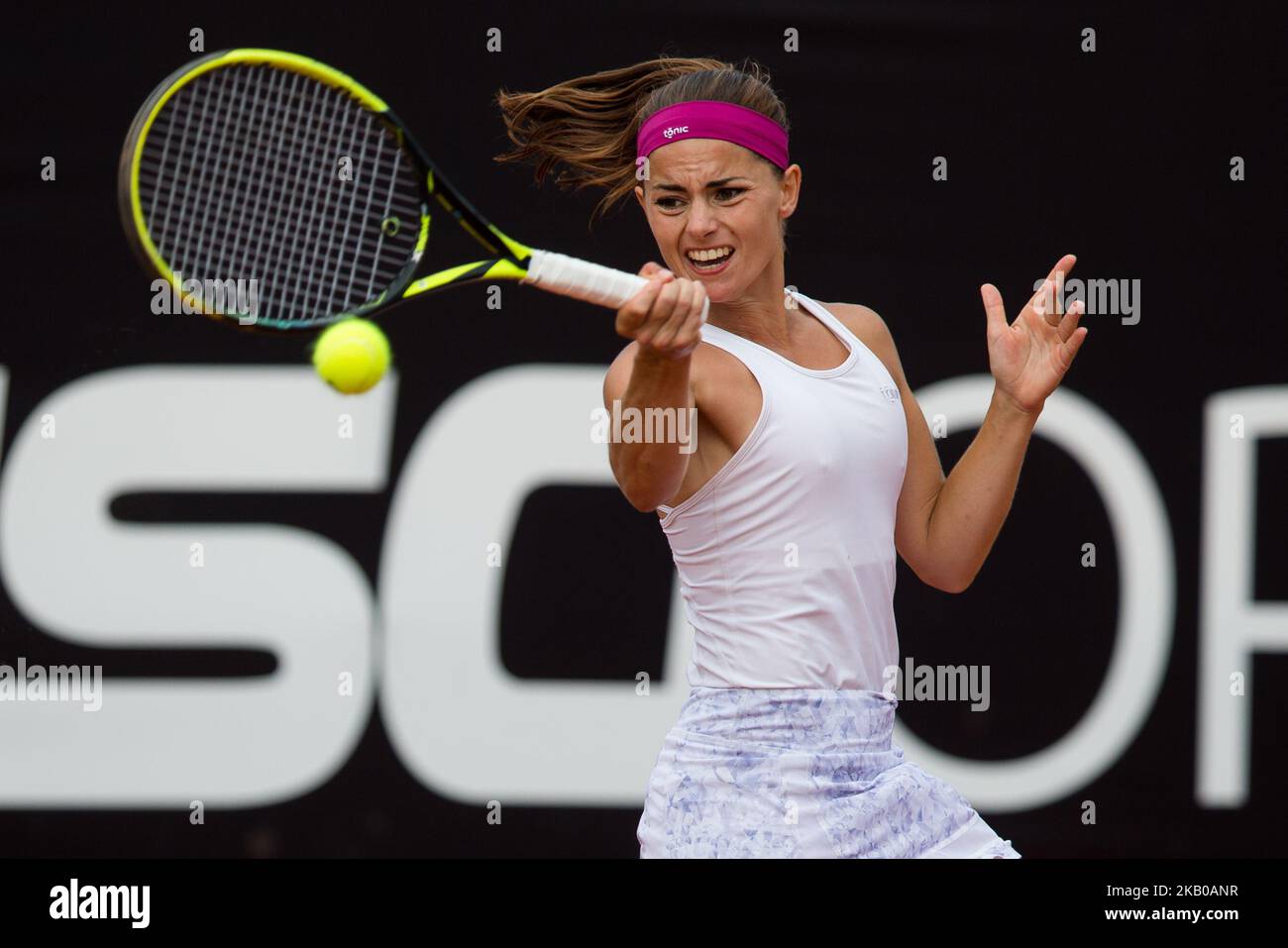 Polina Leykina (RUS) during Warsaw - ITF Womens Circuit Tenis Tournament 2018 in Warsaw, Poland, on August 10, 2018. (Photo by Foto Olimpik/NurPhoto) Stock Photo