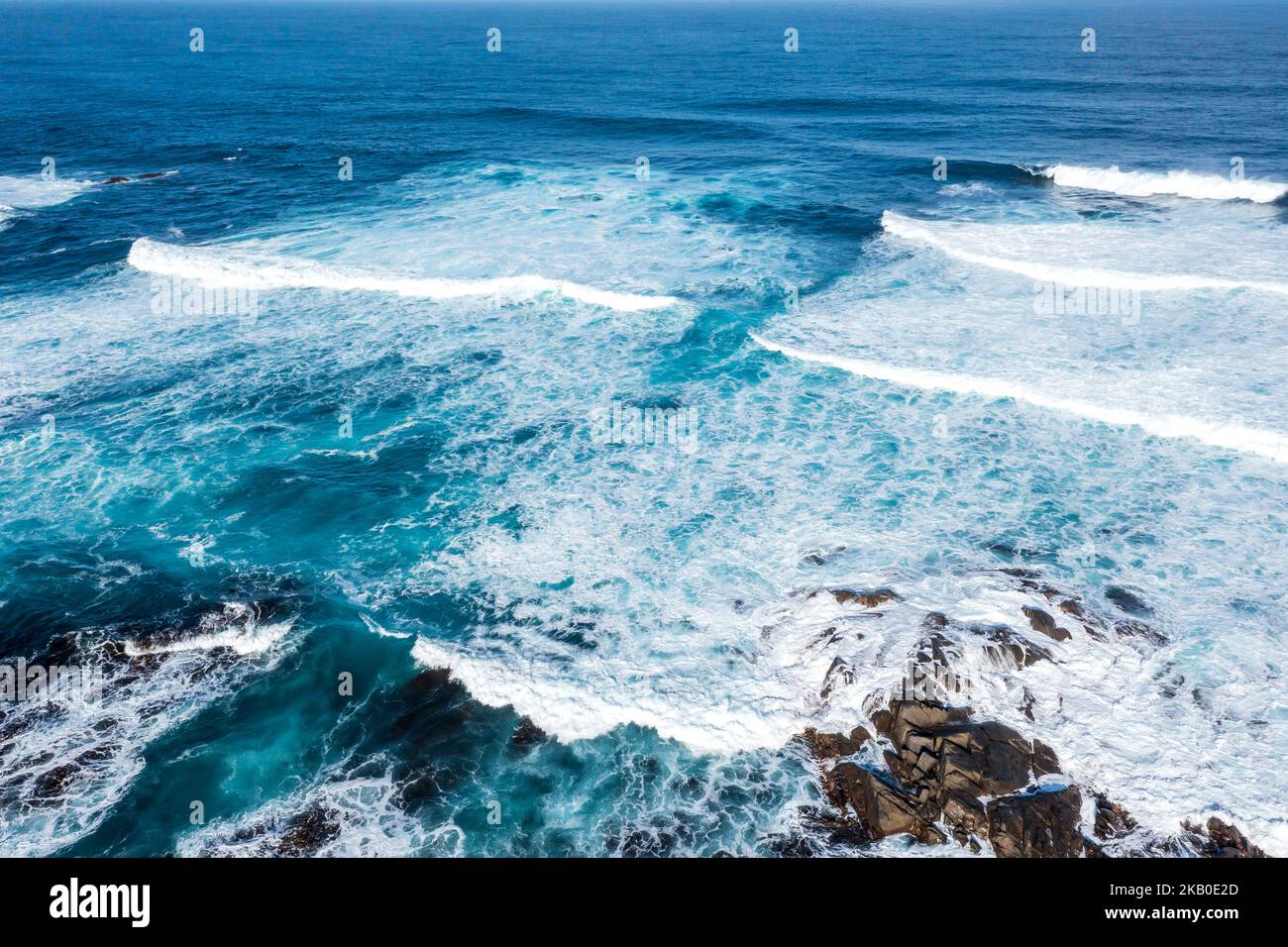 Stokes Point Drone aerial photograph of the rugged coastline at Stokes Point on King ...