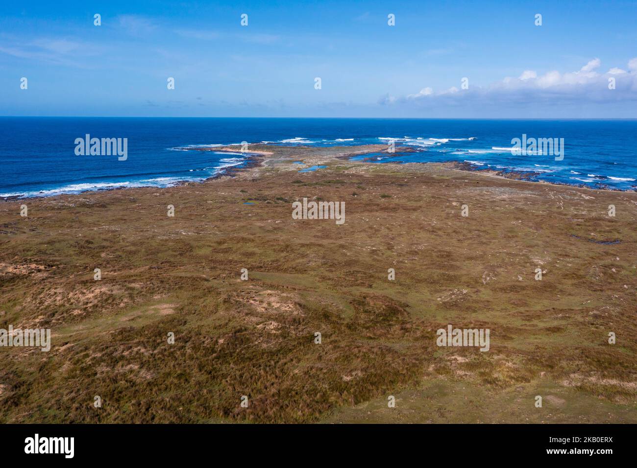 Stokes Point Drone aerial photograph of the rugged coastline at Stokes Point on King ...