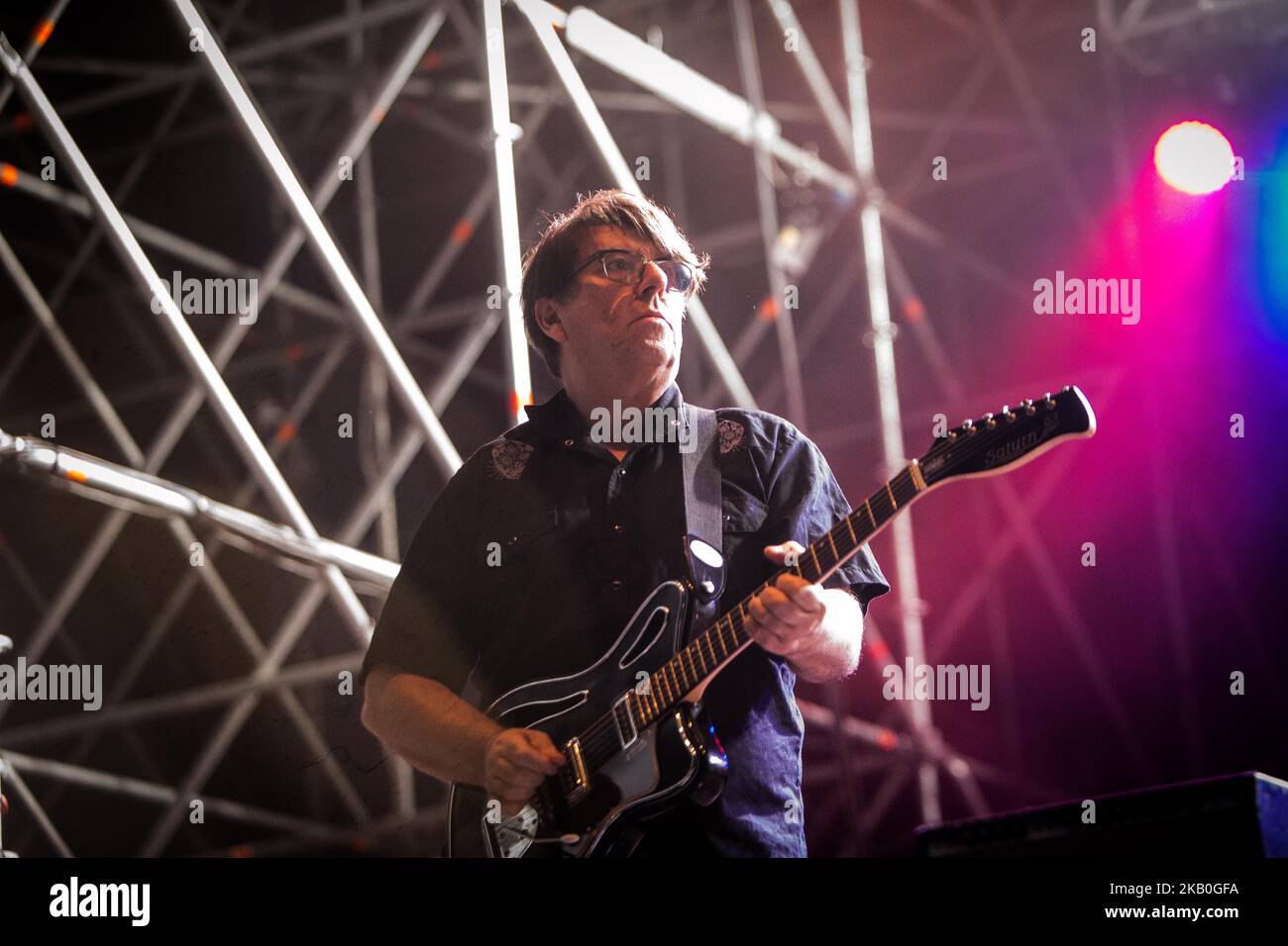 Will Sergeant of the english rock band Echo & the Bunnymen pictured on stage as they perform at Todays Festival 2018 in Turin, Italy (Photo by Roberto Finizio/NurPhoto) Stock Photo