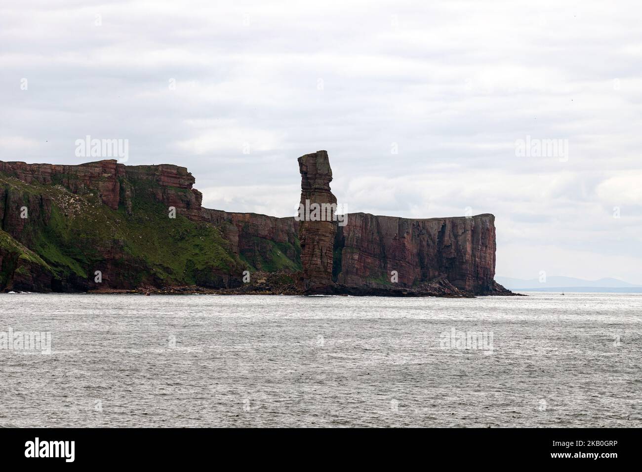 View of Old Man of Hoy, sea stack , from Northlink ferry Hoy, Orkney, Scotland, UK Stock Photo