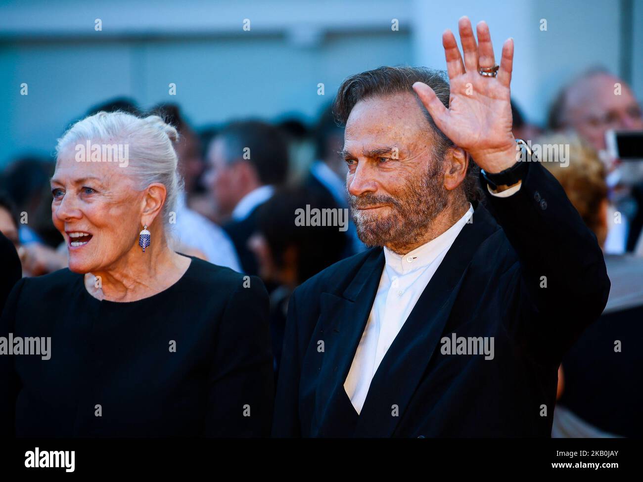 Vanessa Redgrave and Franco Nero walk the red carpet ahead of the opening ceremony and the 'First Man' screening during the 75th Venice Film Festival, in Venice, Italy, on August 29, 2018. (Photo by Matteo Chinellato/NurPhoto) Stock Photo