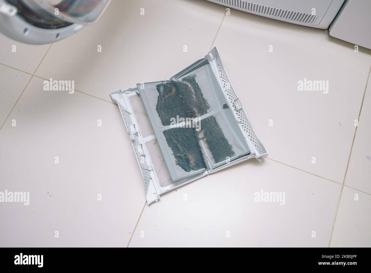 Dust and dirt trapped by the clothes dryer filter Stock Photo Alamy