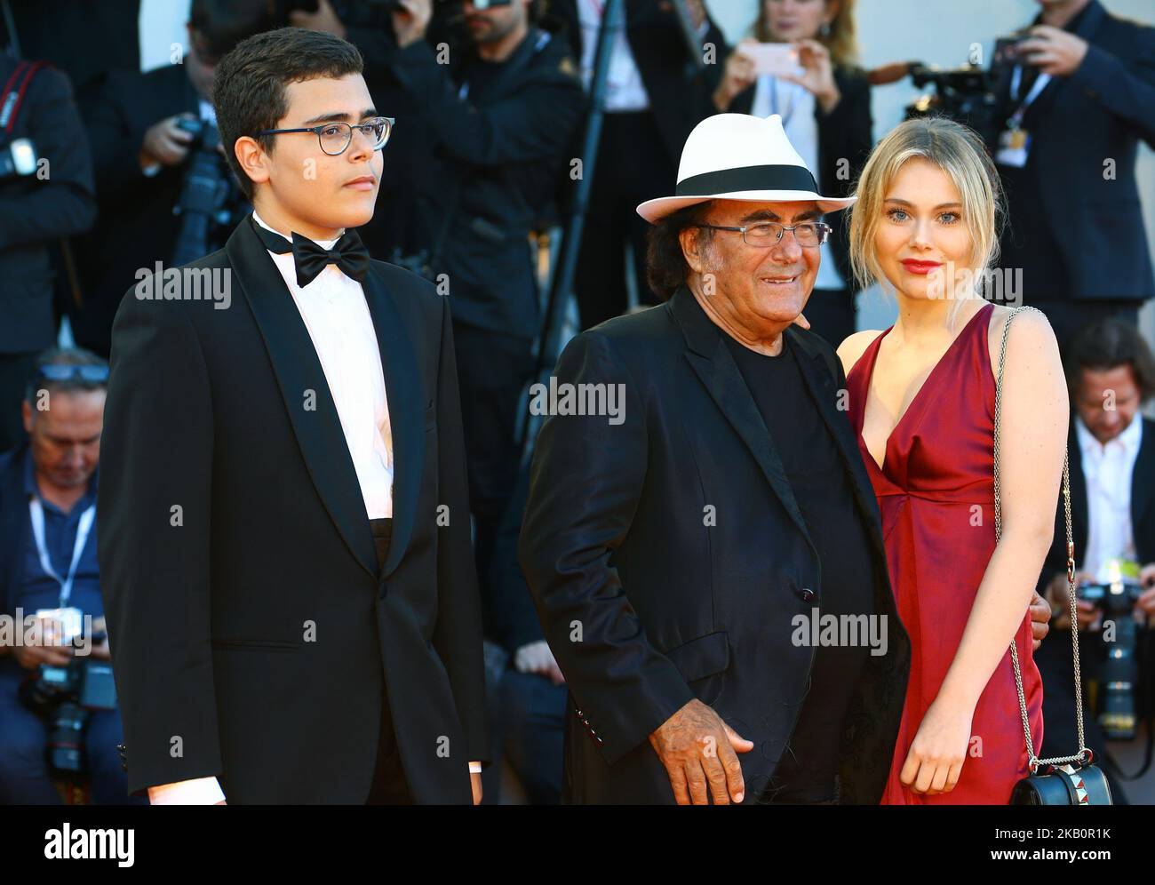 Al Bano Jr Carrisi, Al Bano Carrisi and Yasmine Carrisi walk the red