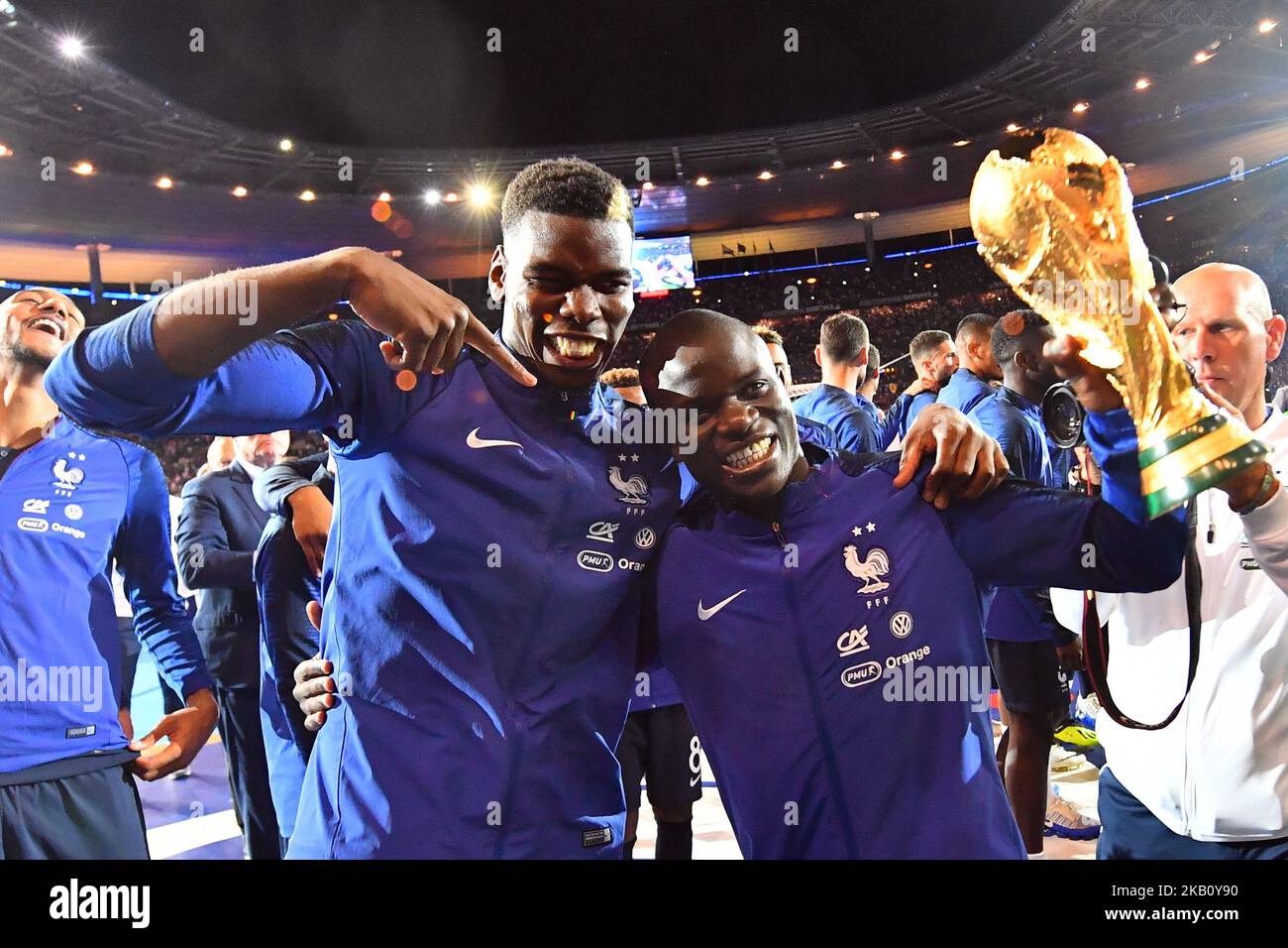 Pogba kante france celebrate hi-res stock photography and images - Alamy