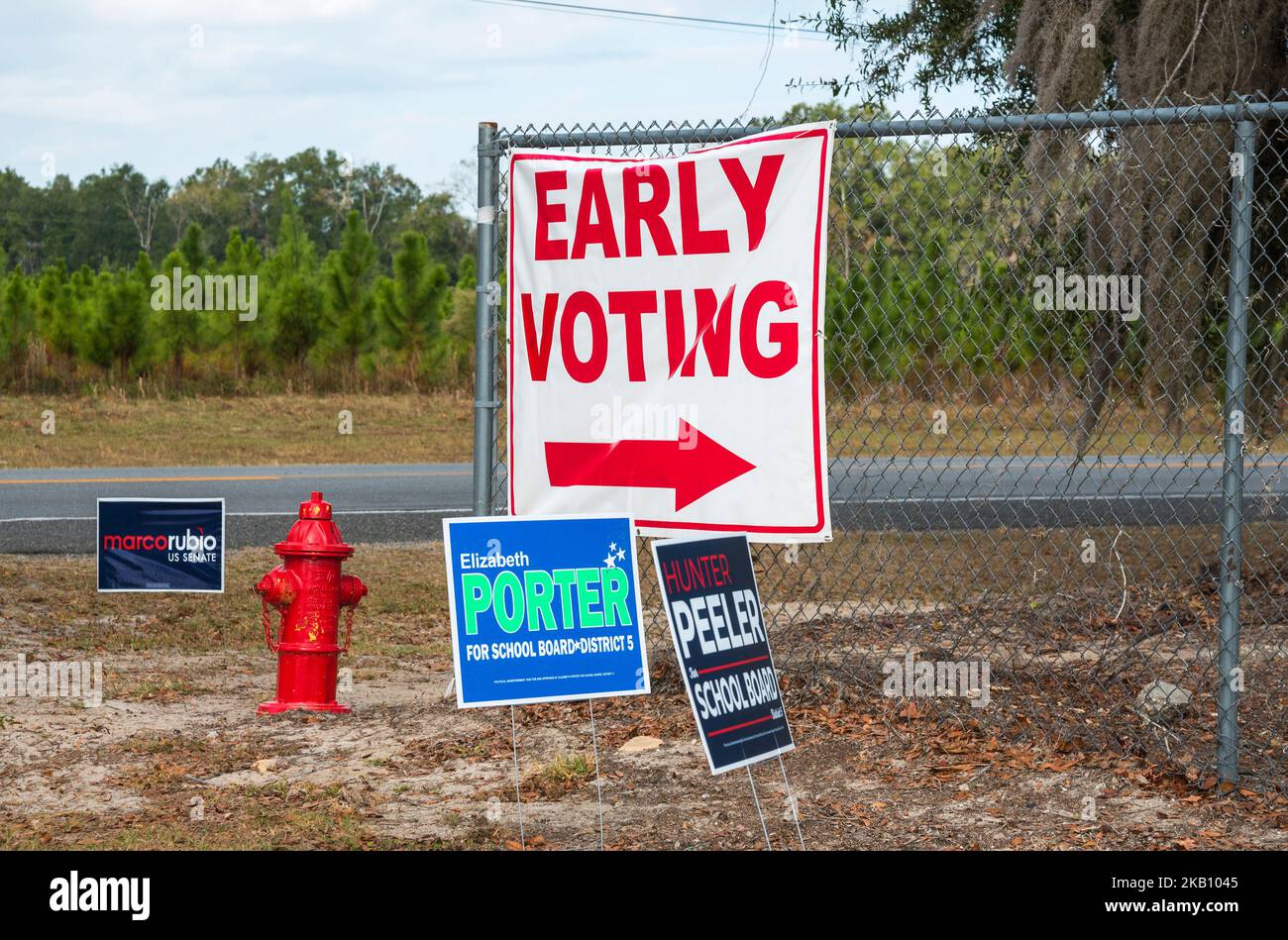 Early voting in North Central Florida in the 2022 mid-term general election. Stock Photo