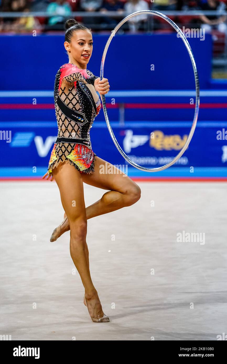 Julia Stavickaja of Germany during Rhythmic Gymnastics World Championships at the Arena Armeec in Sofia at the 36th FIG Rhythmic Gymnastics World Championships on 11/9/2018. (Photo by Ulrik Pedersen/NurPhoto) Stock Photo