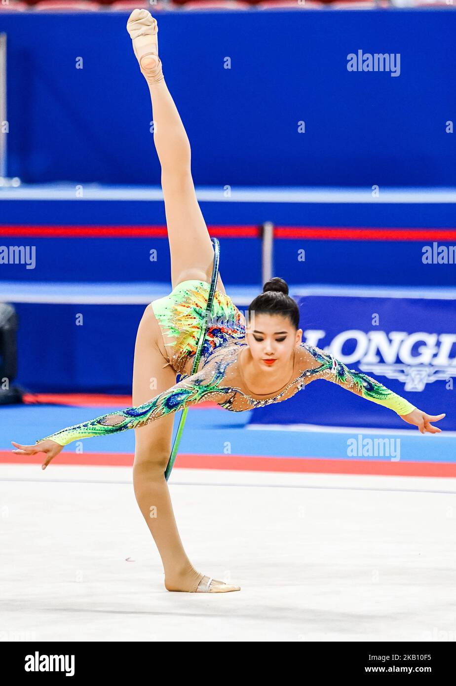 Chaewoon Kim of South Korea during Rhythmic Gymnastics World Championships at the Arena Armeec in Sofia at the 36th FIG Rhythmic Gymnastics World Championships on 11/9/2018. (Photo by Ulrik Pedersen/NurPhoto) Stock Photo