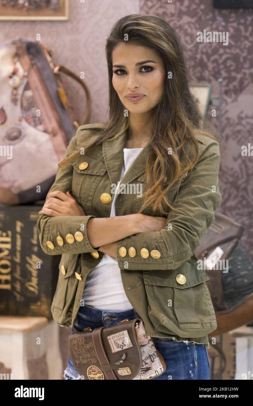 Actress Sara Salamo attends the 'Anekke' new collection photocall at