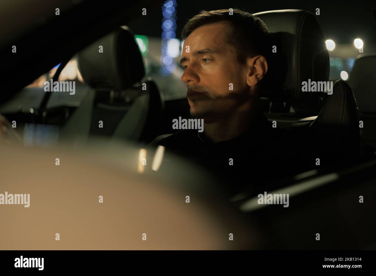 Tired Driver After A Long Drive Stock Photo Alamy