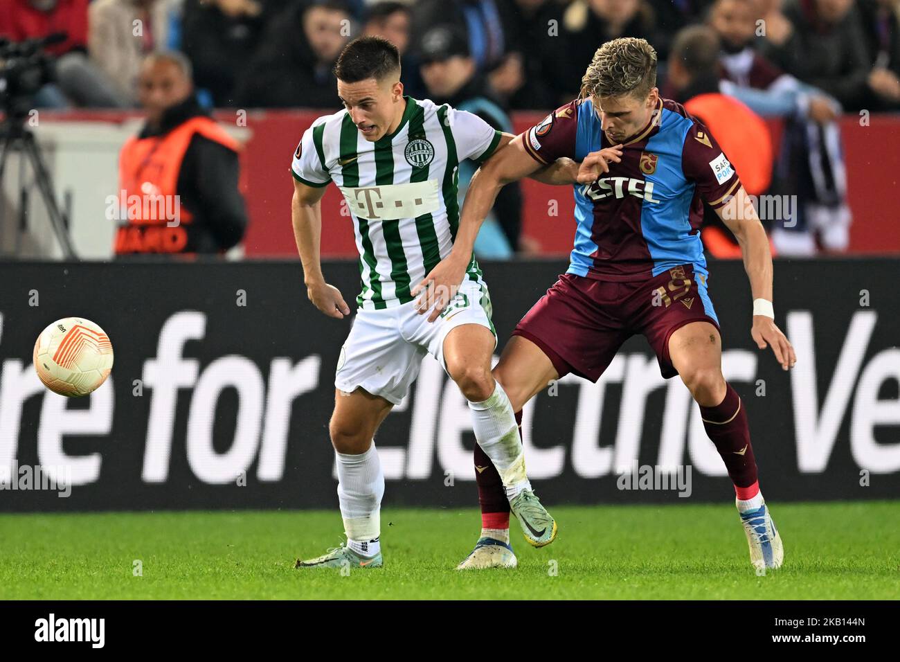TRABZON lr Lorand Paszka Of Ferencvaros TC Jens Stryger Larsen Of trabzon-lr-lorand-paszka-of-ferencvaros-tc-jens-stryger-larsen-of