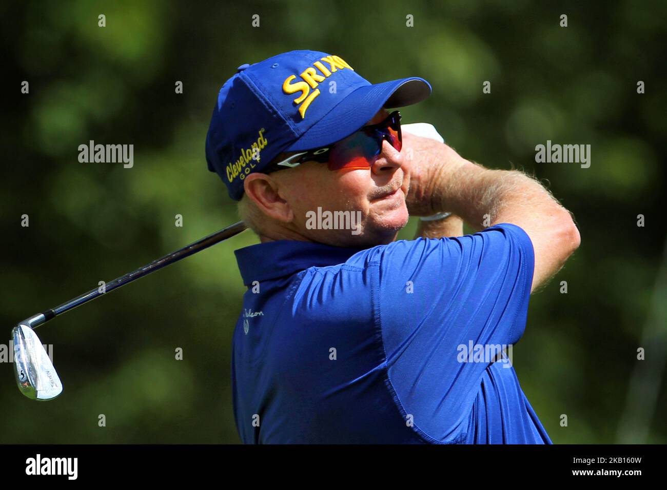 Kent Jones of Albuquerque, New Mexico hits from the 3rd tee during the  final round of the The Ally Challenge golf tournament presented by McLaren  at Warwick Hills Golf & Country Club