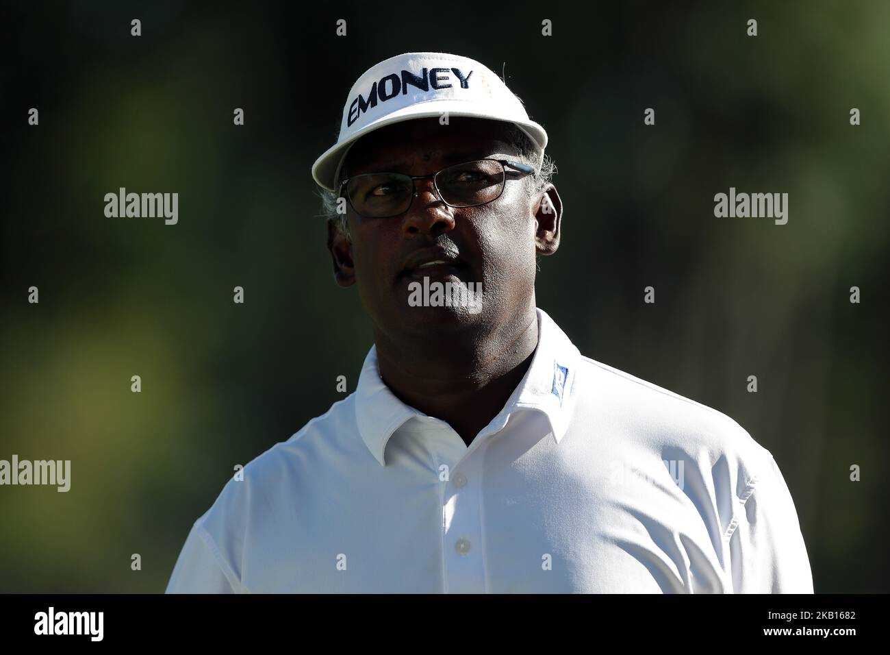 Vijay Singh of Fiji Islands heads to the 18th hole during the final round of The Ally Challenge presented by McLaren at Warwick Hills Golf & Country Club in Grand Blanc, MI, USA Sunday, September 16, 2018. (Photo by Jorge Lemus/NurPhoto) Stock Photo