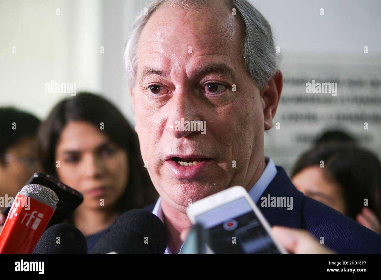 The candidate for the Presidency of the Republic, Ciro Gomes, was at the headquarters of the Brazilian Society for the Advancement of Science (SBPC) in Sao Paulo on September 18, 2018. He answered questions from the scientific community about the plans for ST & I, if elected. (Photo by Dario Oliveira/NurPhoto) Stock Photo