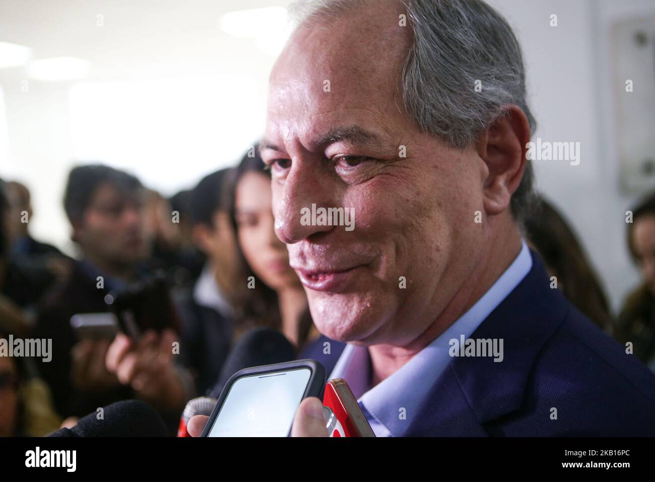 The candidate for the Presidency of the Republic, Ciro Gomes, was at the headquarters of the Brazilian Society for the Advancement of Science (SBPC) in Sao Paulo on September 18, 2018. He answered questions from the scientific community about the plans for ST & I, if elected. (Photo by Dario Oliveira/NurPhoto) Stock Photo