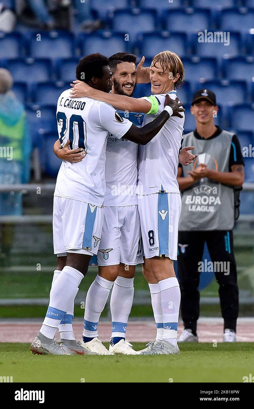Luis Alberto of Lazio celebrates scoring first goal during the UEFA Europa  League Group Stage match between Lazio and Apollon Limassol at Stadio  Olimpico, Rome, Italy on 20 September 2018. (Photo by, image size:865x1390