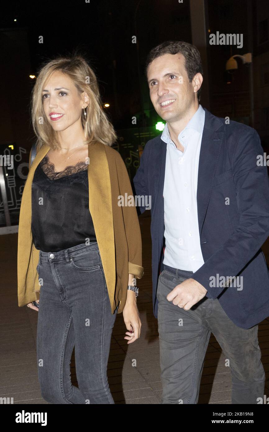 Isabel Torres Orts and Pablo Casado celebrities attends the U2 concert at the sports palace of Madrid. on September 20, 2018 in Madrid, Spain. (Photo by Oscar Gonzalez/NurPhoto) Stock Photo