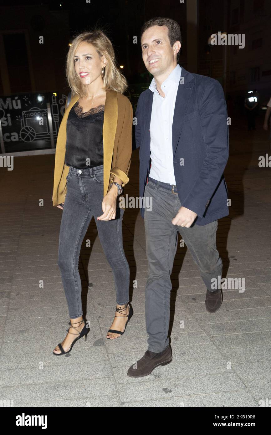 Isabel Torres Orts and Pablo Casado celebrities attends the U2 concert at the sports palace of Madrid. on September 20, 2018 in Madrid, Spain. (Photo by Oscar Gonzalez/NurPhoto) Stock Photo