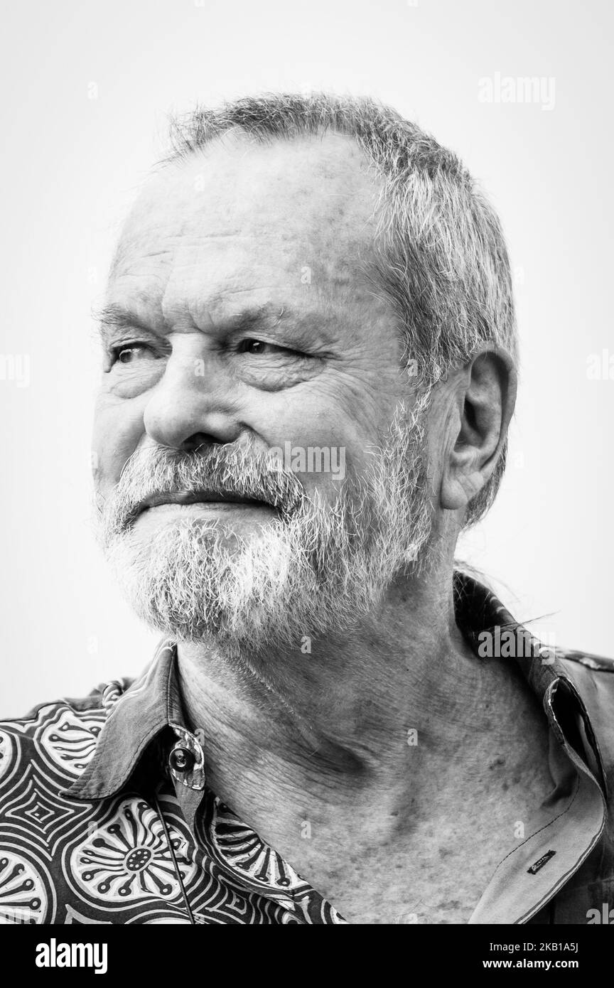 American-born British screenwriter, film director, and actor Terry Gilliam attends 'The Man Who Killed Don Quixote (L'uomo che uccise Don Chisciotte)' photocall at the terrace of Bernini Hotel on September 21, 2018 in Rome, Italy. (Photo by Luca Carlino/NurPhoto) Stock Photo