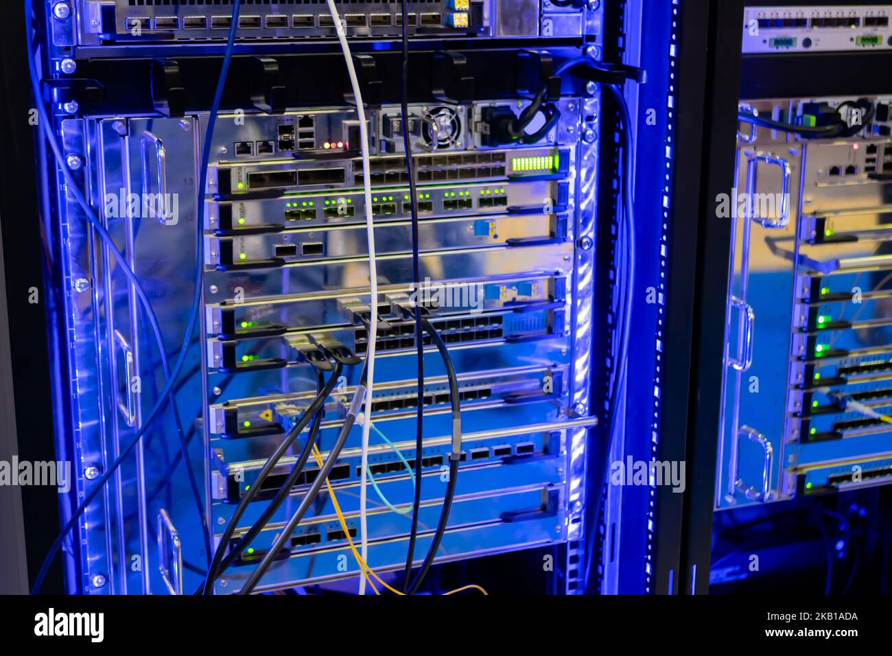 technology equipment fiber optic cables and switch