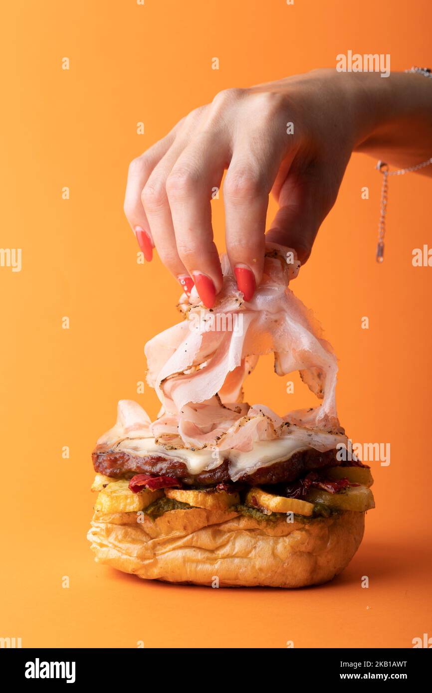 Burger Gourmet Stock Photo