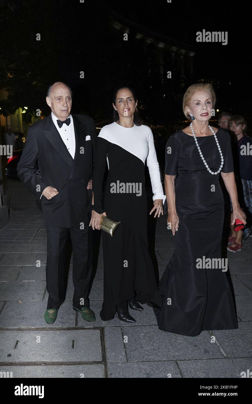 Carolina Herrera, Reinaldo Herrera Guevara and Carolina Adriana Herrera attends 'Personality of the Year' (Personaje del Ano) Awards at Royal Theatre on September 26, 2018 in Madrid, Spain (Photo by Oscar Gonzalez/NurPhoto) Stock Photo