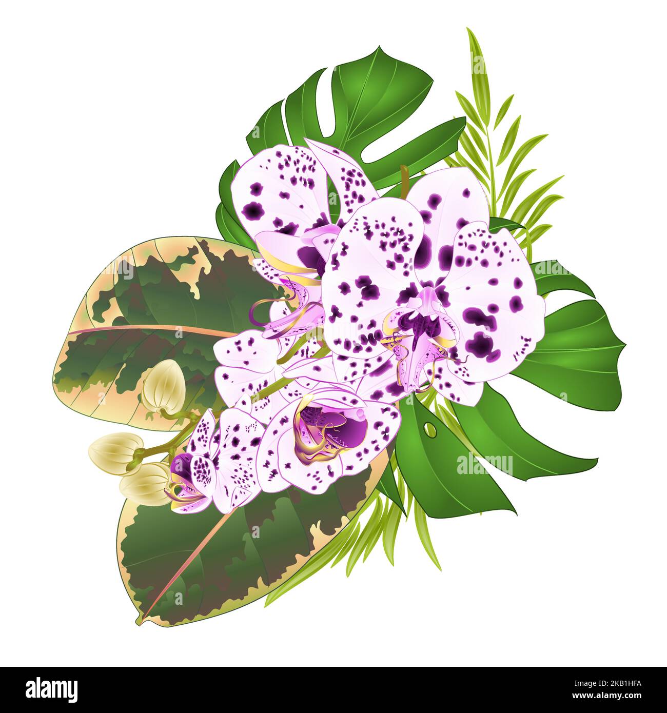 Bouquet with tropical flowers Hawaiian style floral arrangement, with