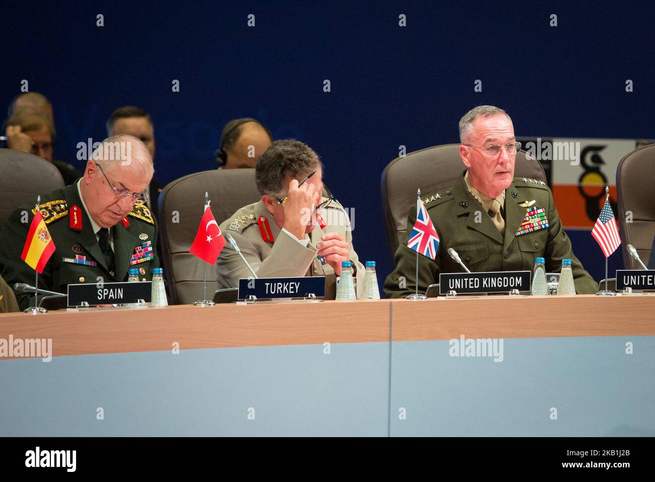 Opening ceremony of the NATO Military Committee Conference meeting at Double Tree by Hilton hotel in Warsaw, Poland on 29 September 2018 (Photo by Mateusz Wlodarczyk/NurPhoto) Stock Photo