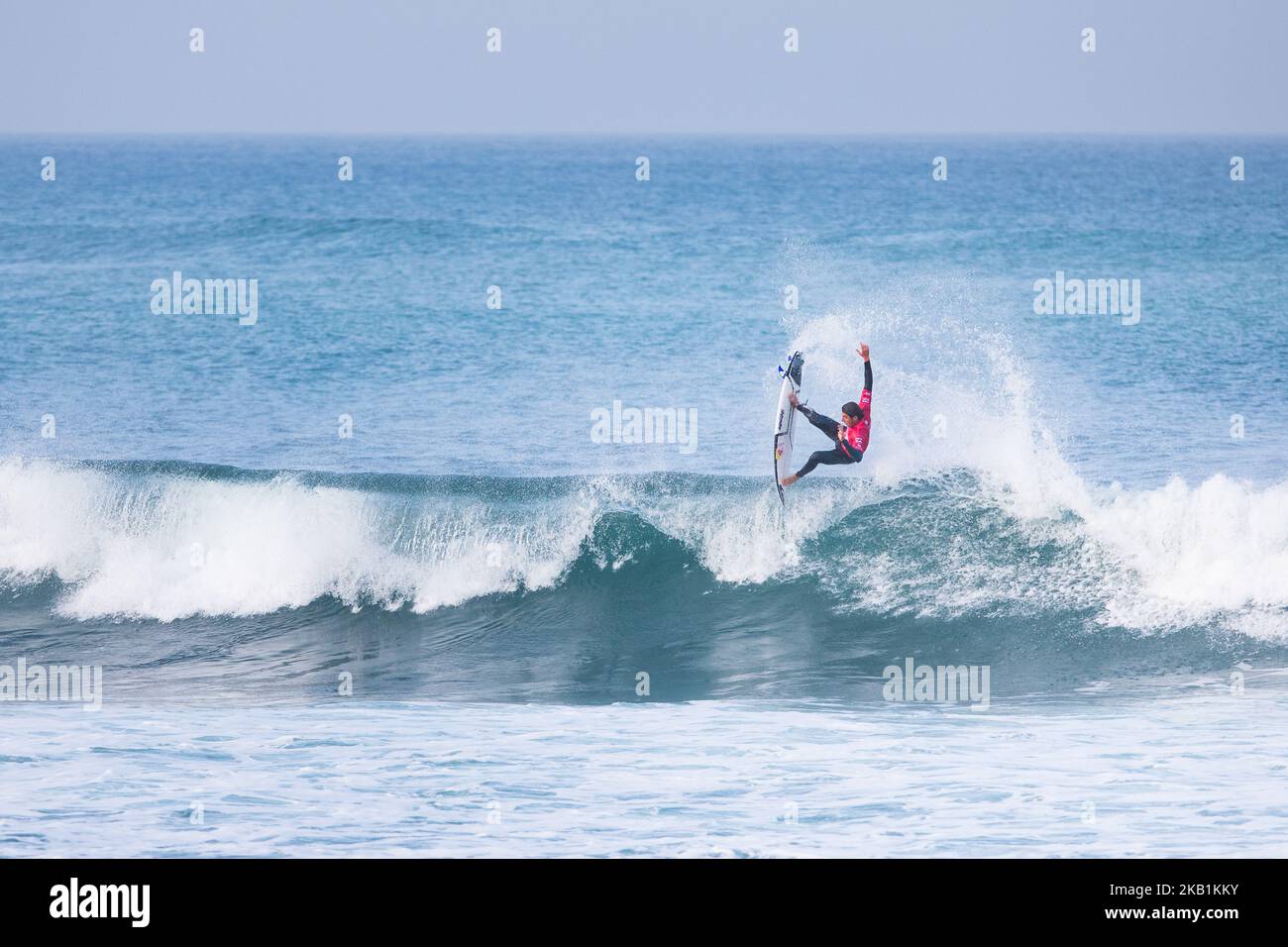 The Italian surfer, Leonardo Fioravanti, on the wave. Some of the best