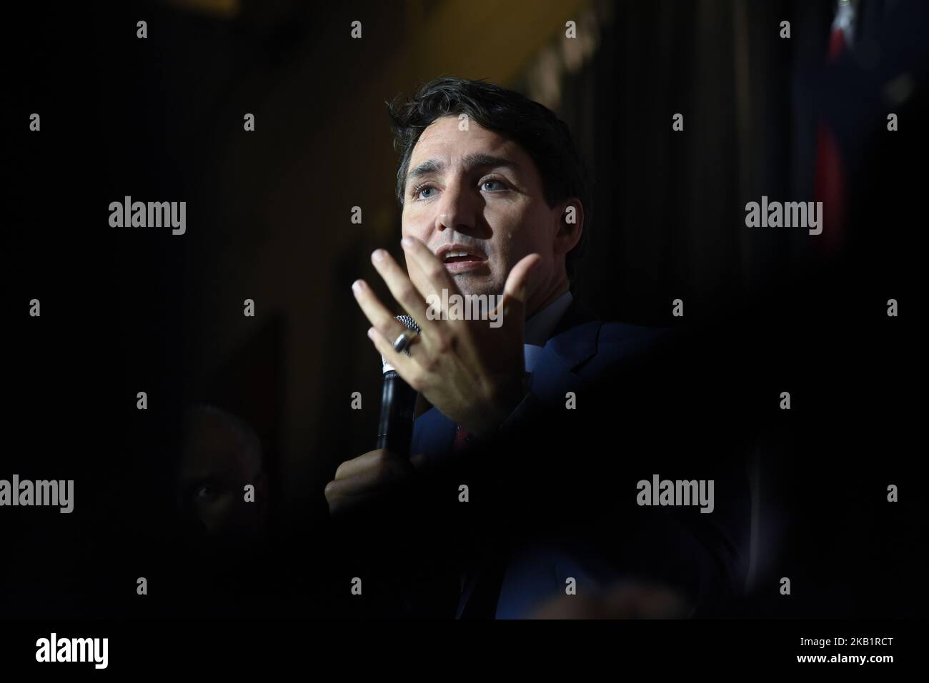 Prime Minister Justin Trudeau speaking during an armchair conversation