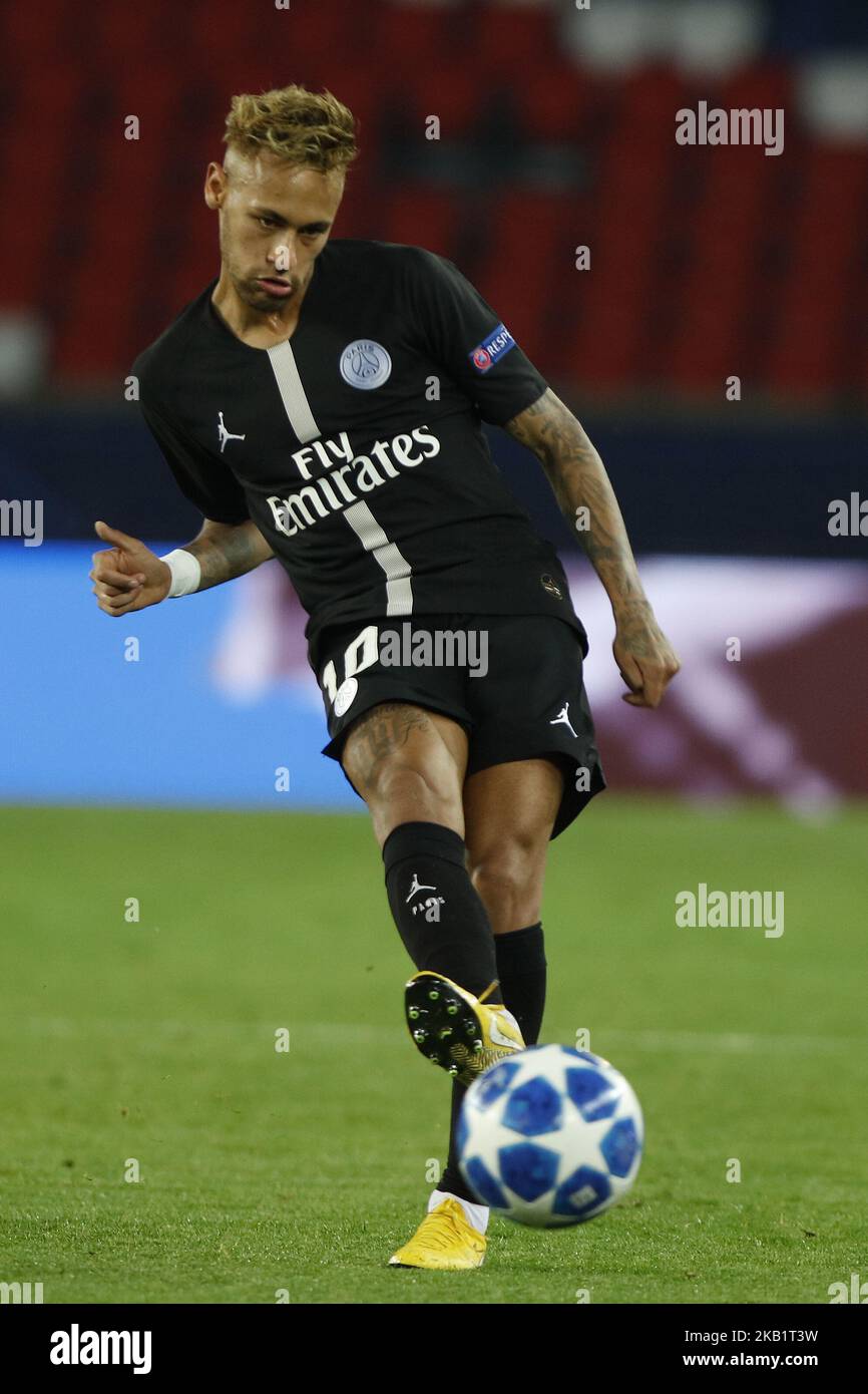 Neymar of PSG during the Group C match of the UEFA Champions League between Paris Saint-Germain and Red Star Belgrade at Parc des Princes on October 3, 2018 in Paris, France. (Photo by Mehdi Taamallah / NurPhoto) Stock Photo