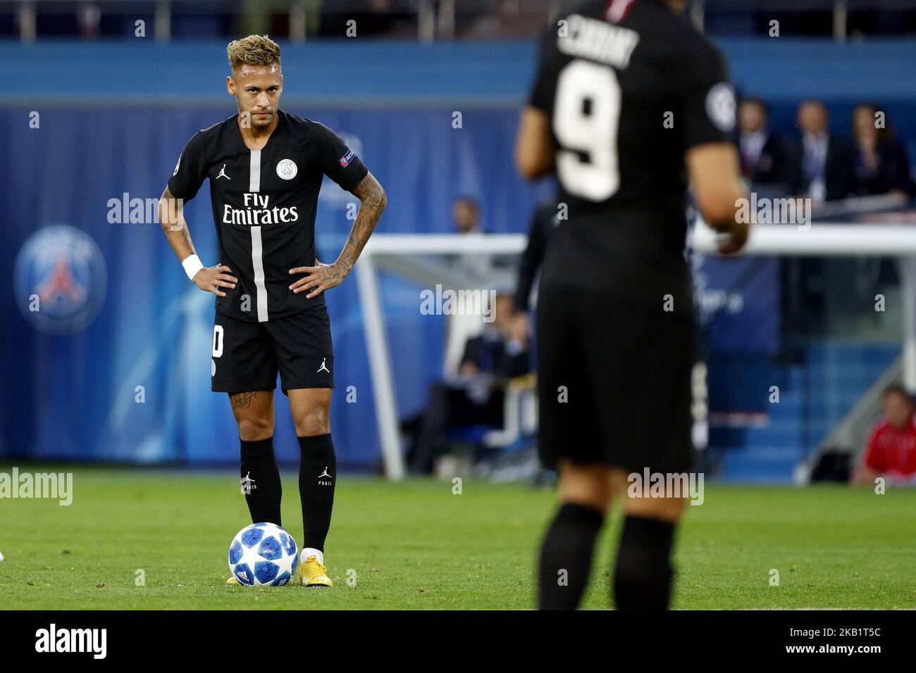 Neymar of PSG during the Group C match of the UEFA Champions League between Paris Saint-Germain and Red Star Belgrade at Parc des Princes on October 3, 2018 in Paris, France. (Photo by Mehdi Taamallah / NurPhoto) Stock Photo