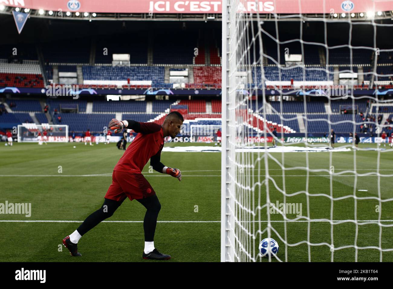 Alphone Areola of PSG during the Group C match of the UEFA Champions League between Paris Saint-Germain and Red Star Belgrade at Parc des Princes on October 3, 2018 in Paris, France. (Photo by Mehdi Taamallah / NurPhoto) Stock Photo