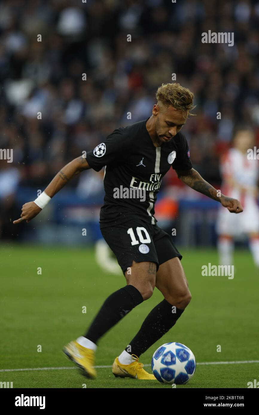 Neymar of PSG during the Group C match of the UEFA Champions League between Paris Saint-Germain and Red Star Belgrade at Parc des Princes on October 3, 2018 in Paris, France. (Photo by Mehdi Taamallah / NurPhoto) Stock Photo