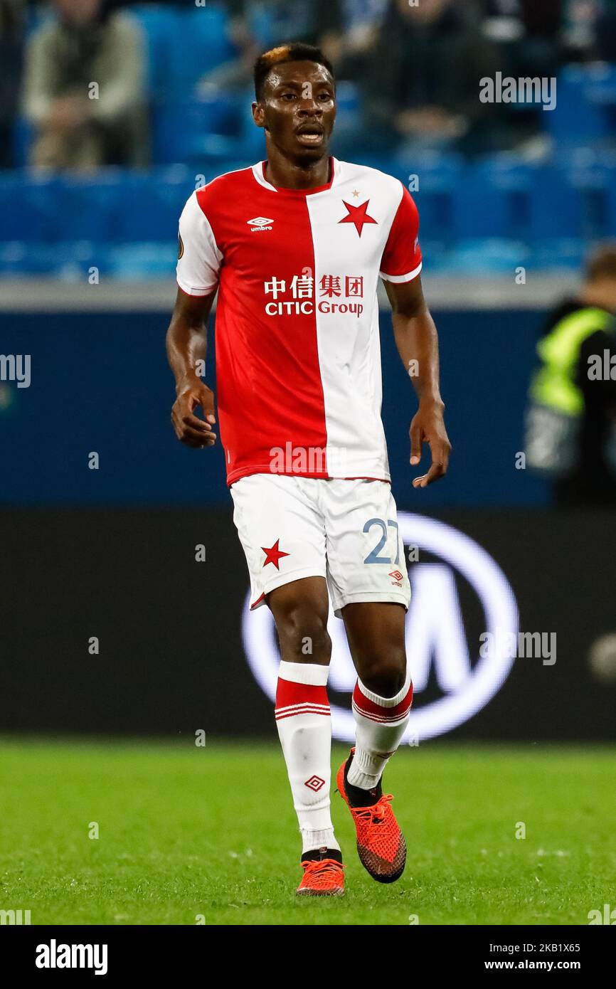 Vladimir Coufal of SK Slavia Prague in action during the Group C match of  the UEFA Europa League between FC Zenit Saint Petersburg and SK Slavia  Prague at Saint Petersburg Stadium on