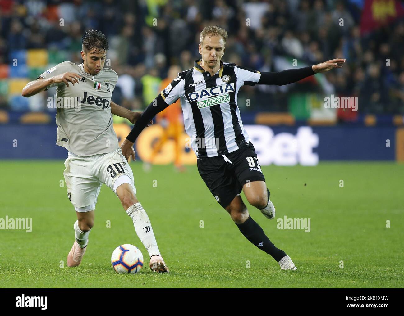 Rodrigo Betancour during Serie A match between Udinese v Juventus, in Udine,  Italy on October 6, 2018. (Photo by Loris Roselli/NurPhoto Stock Photo -  Alamy, image size:1300x1018