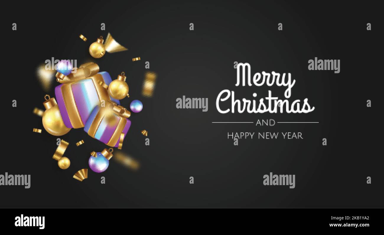 Happy New Year and Merry Christmas. Christmas holiday background with ...