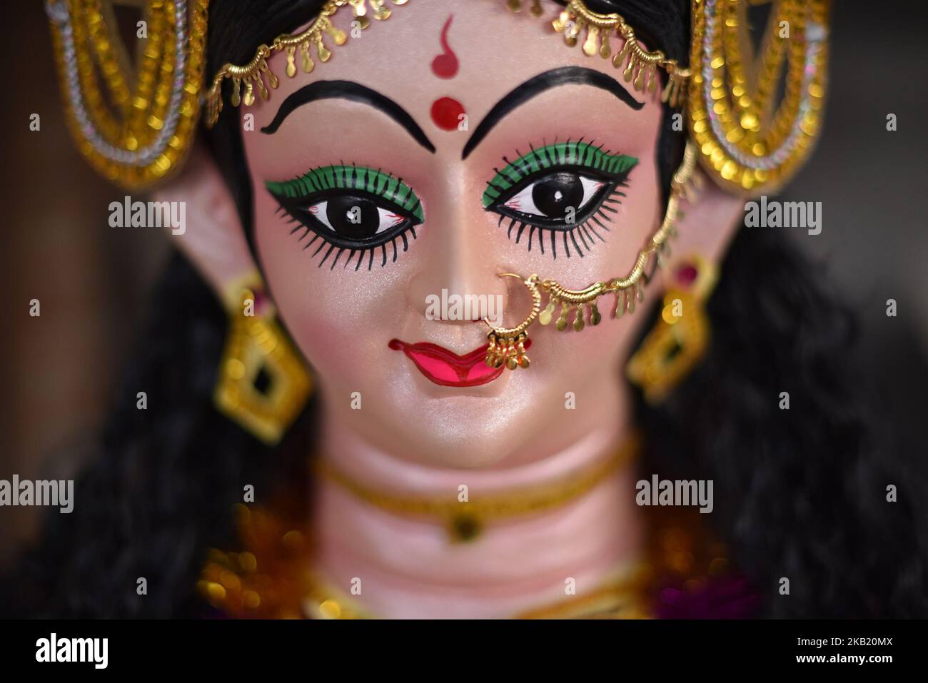 A Portrait of the Hindu Goddess Durga, which is being transported to
