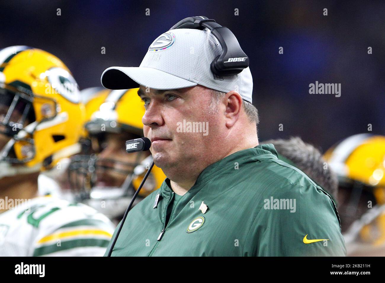Green Bay Packers head coach Mike McCarthy looks on from the sidelines