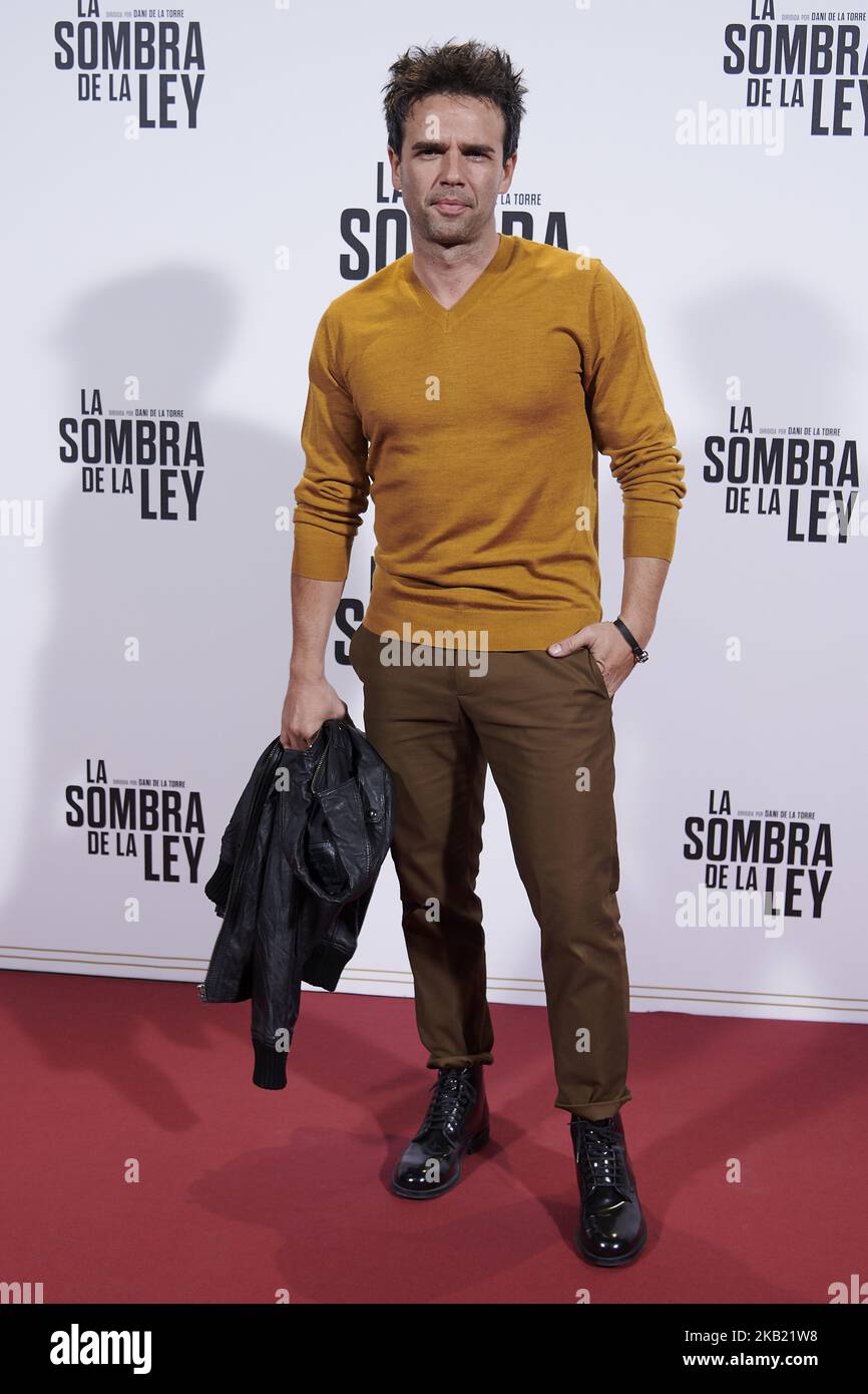 Raul Pena attends the 'La sombra de la ley' premiere at 'Capitol Cinema' in Madrid, Spain on October 10, 2018 (Photo by Gabriel Maseda/NurPhoto) Stock Photo