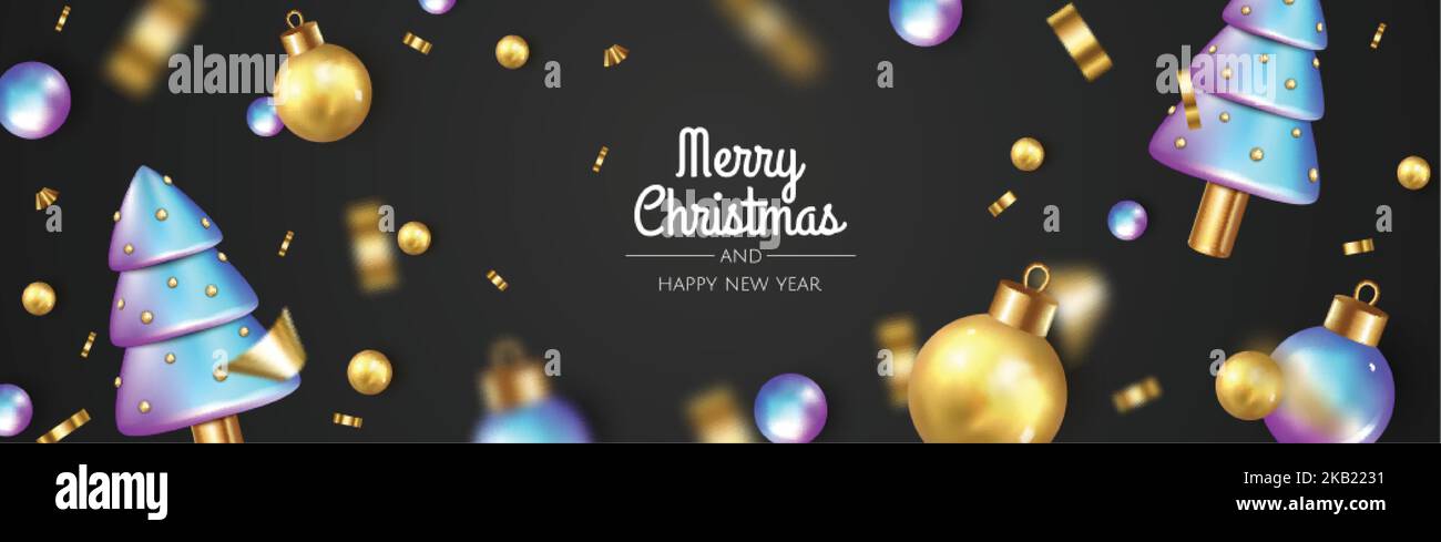 Happy New Year and Merry Christmas. Christmas holiday background with ...