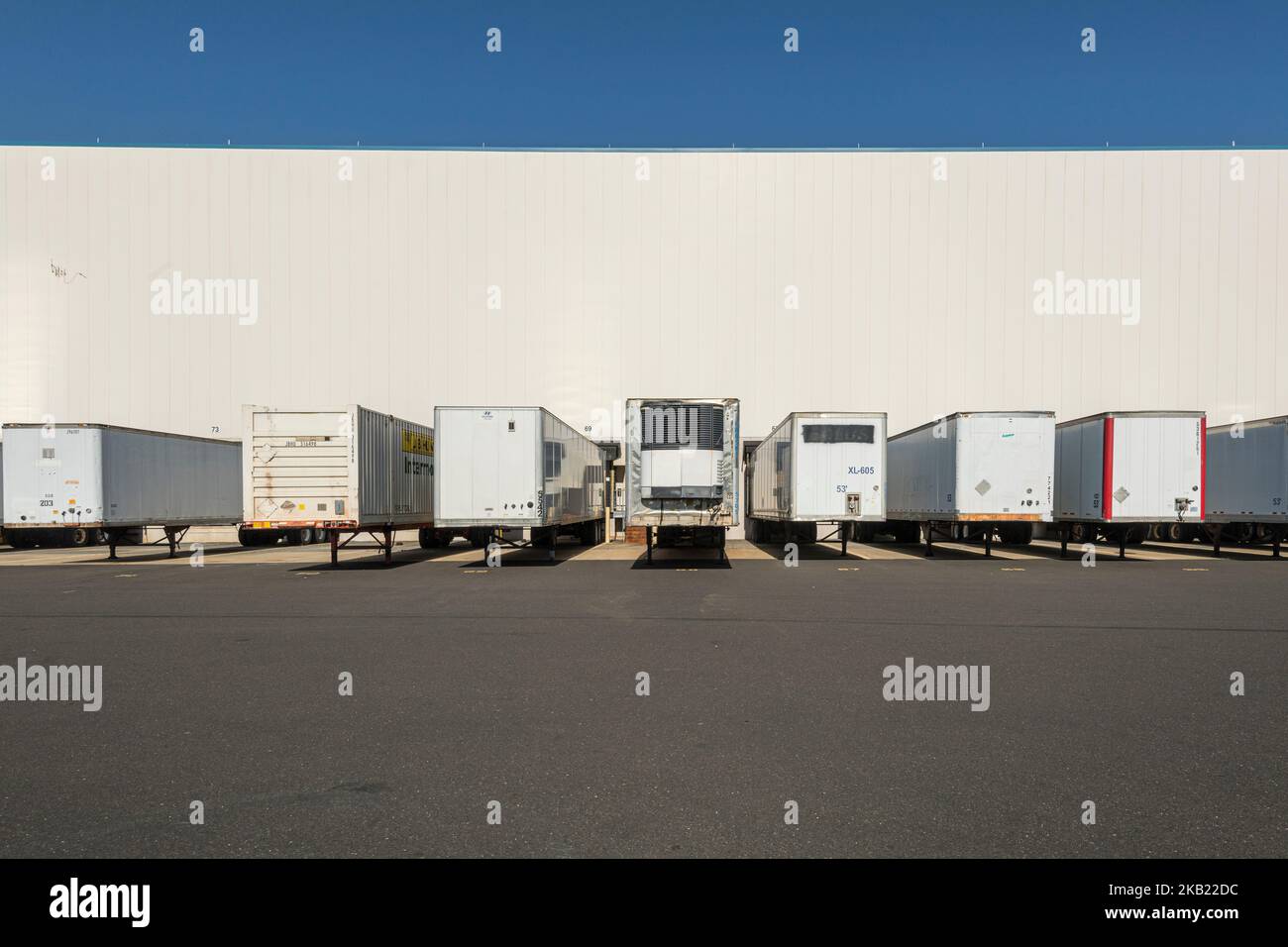Semi Trailer Trucks Lorries Stock Photo