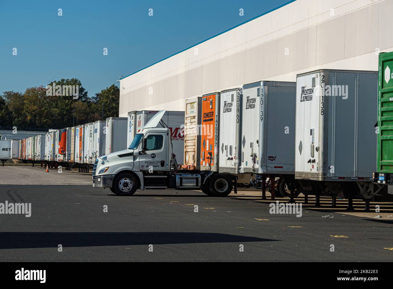 Semi Trailer Trucks Lorries Stock Photo